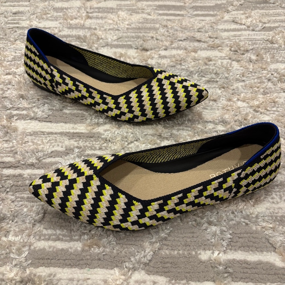 Rothy’s The Point II Neon Lights Women’s 9.5 Knit Love Insole Comfort All Day